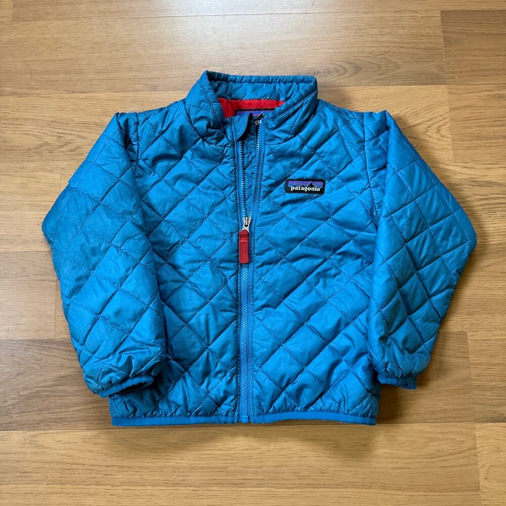 Baby Toddlers Patagonia Balkan Blue Nano Puff Lip Up Lightweight Jacket Sz 2T